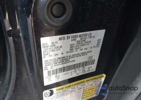 2014 Ford Expedition King Ranch from USA, damaged, VIN 1FMJU1J52EEF01387